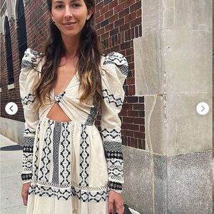 Hemant and Nandita Moira Twisted Yoke Midi Dress - Small